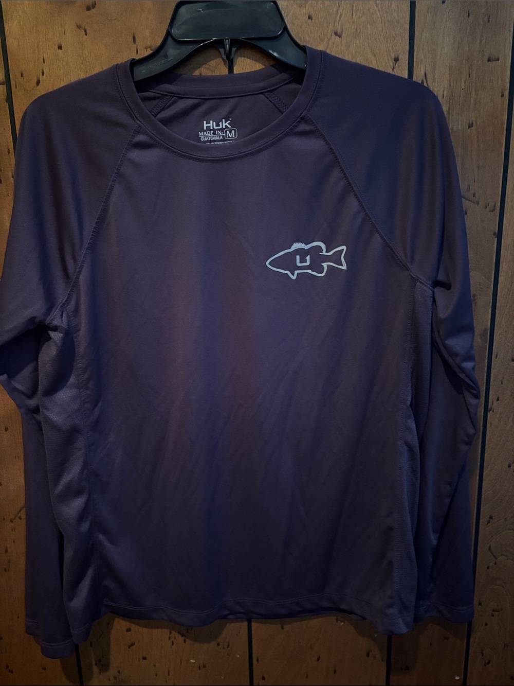 Huk Womens Long-Sleeve Rash Guard - Deep Purple with Light Logo